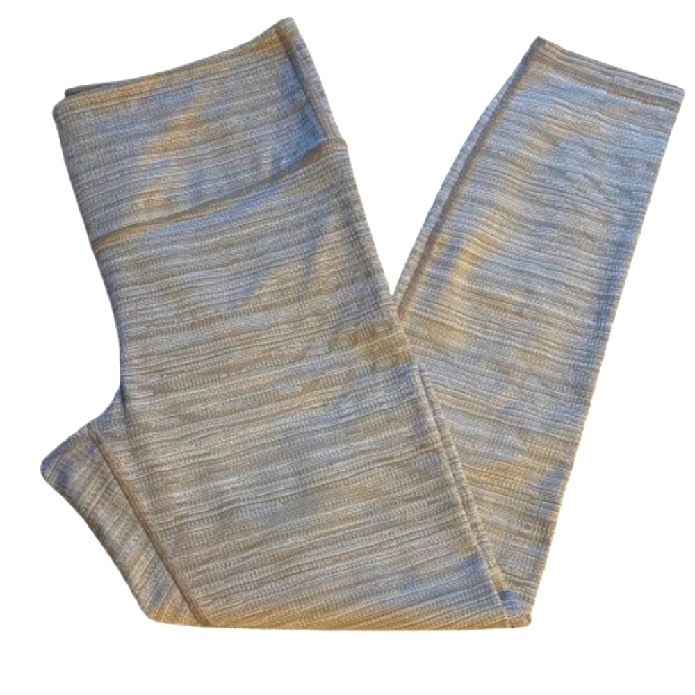 Athleta High Rise Jacquard Chaturanga Tight Grey White Size M EUC - Picture 3 of 5